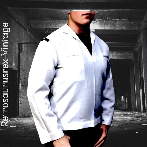 𝅺vintage US Navy Pullover Uniform Men’s Shirt, Size 42R - Picture 2 of 6